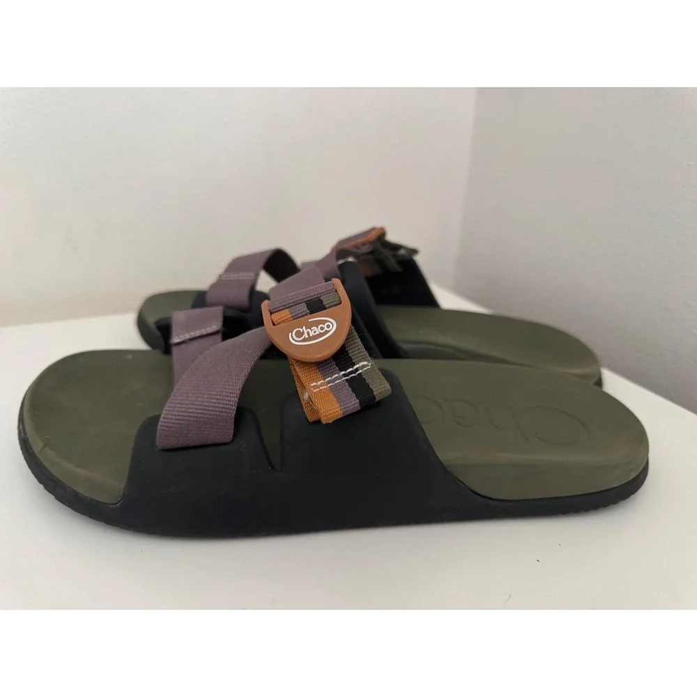 Chaco Chillos Slide Sandals Mens 10 Olive Green Purple Gorpcore JCH108889